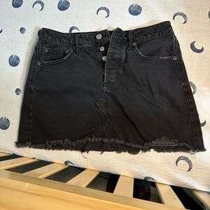 *sold* American Eagle black denim skirt with buttons size 6